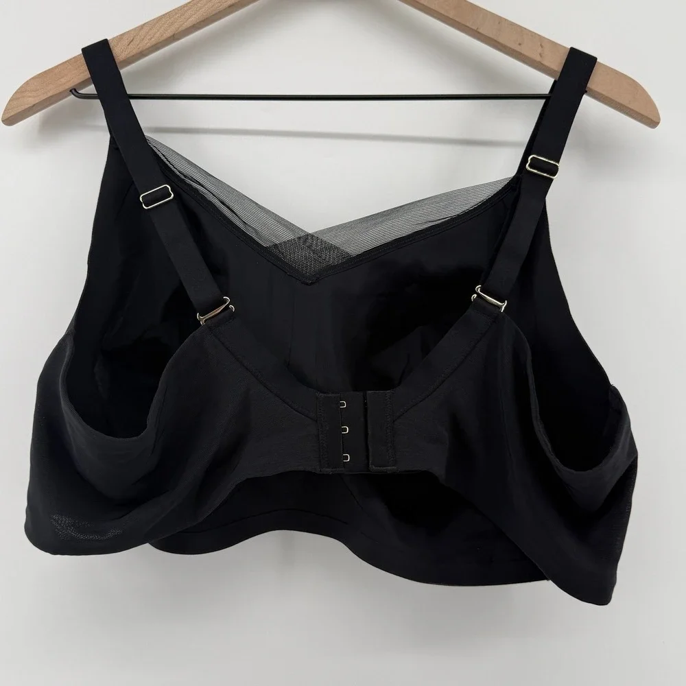 Thirdlove 24/7 Classic Wireless Crossover Minimizer Bra Black 42F Unlined Soft - Picture 2 of 7